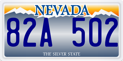 NV license plate 82A502