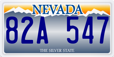 NV license plate 82A547