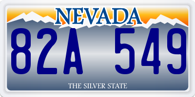 NV license plate 82A549