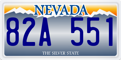 NV license plate 82A551