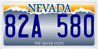 NV license plate 82A580