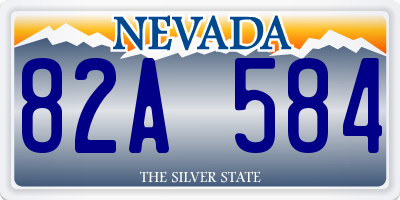 NV license plate 82A584