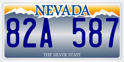 NV license plate 82A587