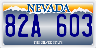 NV license plate 82A603