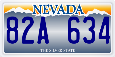 NV license plate 82A634