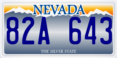 NV license plate 82A643