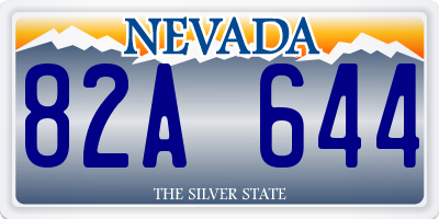 NV license plate 82A644