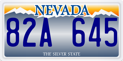 NV license plate 82A645