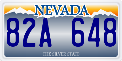 NV license plate 82A648