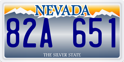 NV license plate 82A651