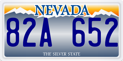 NV license plate 82A652