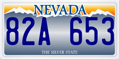 NV license plate 82A653