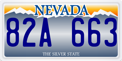 NV license plate 82A663