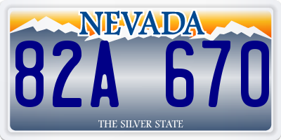 NV license plate 82A670