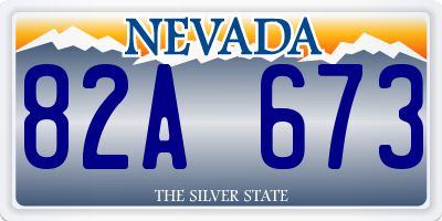 NV license plate 82A673
