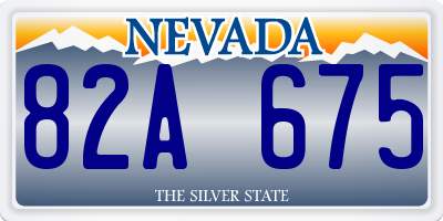 NV license plate 82A675