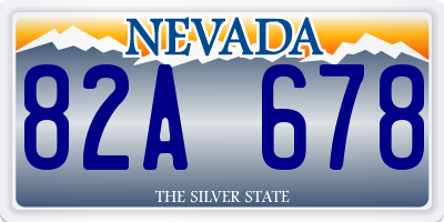 NV license plate 82A678