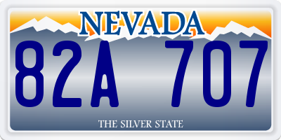 NV license plate 82A707