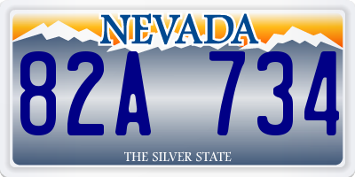 NV license plate 82A734