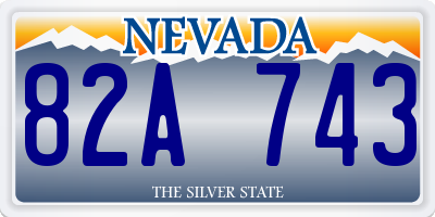 NV license plate 82A743