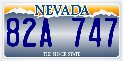 NV license plate 82A747