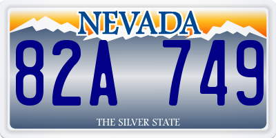 NV license plate 82A749