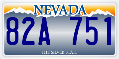 NV license plate 82A751