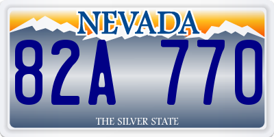 NV license plate 82A770