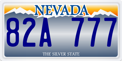 NV license plate 82A777