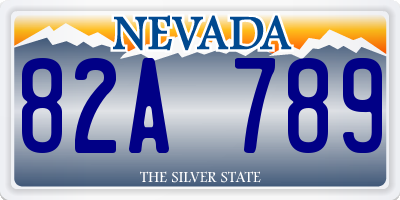 NV license plate 82A789