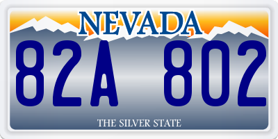 NV license plate 82A802