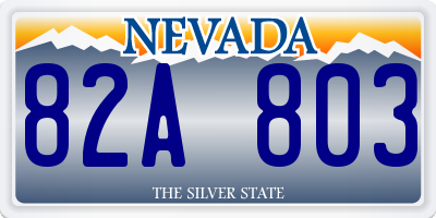 NV license plate 82A803