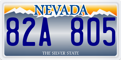 NV license plate 82A805