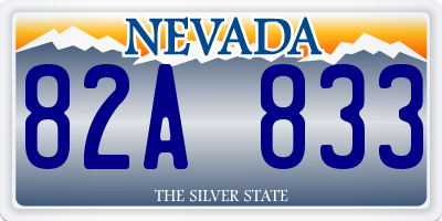 NV license plate 82A833