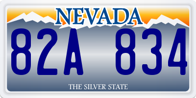 NV license plate 82A834