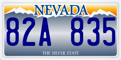NV license plate 82A835