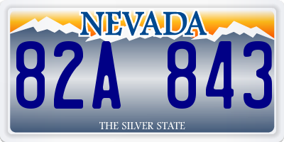 NV license plate 82A843