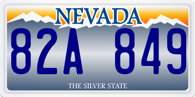 NV license plate 82A849