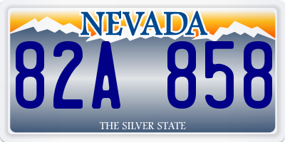 NV license plate 82A858