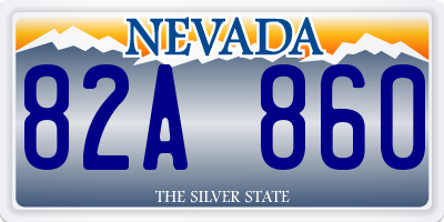 NV license plate 82A860