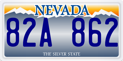 NV license plate 82A862