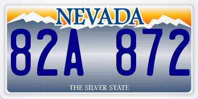 NV license plate 82A872