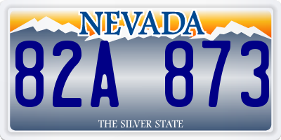 NV license plate 82A873