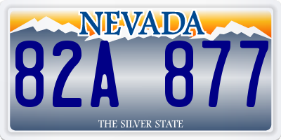NV license plate 82A877
