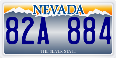 NV license plate 82A884