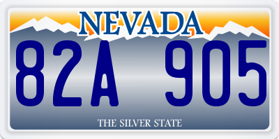 NV license plate 82A905