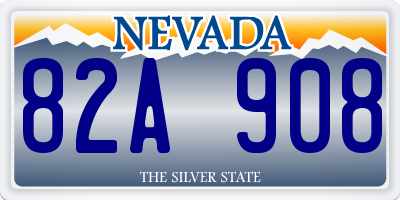 NV license plate 82A908