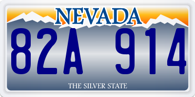 NV license plate 82A914