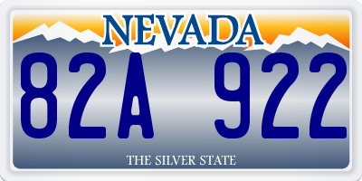 NV license plate 82A922