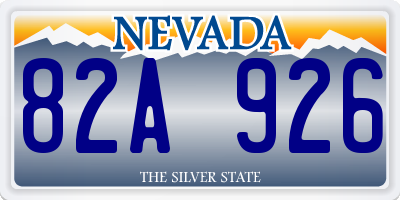 NV license plate 82A926
